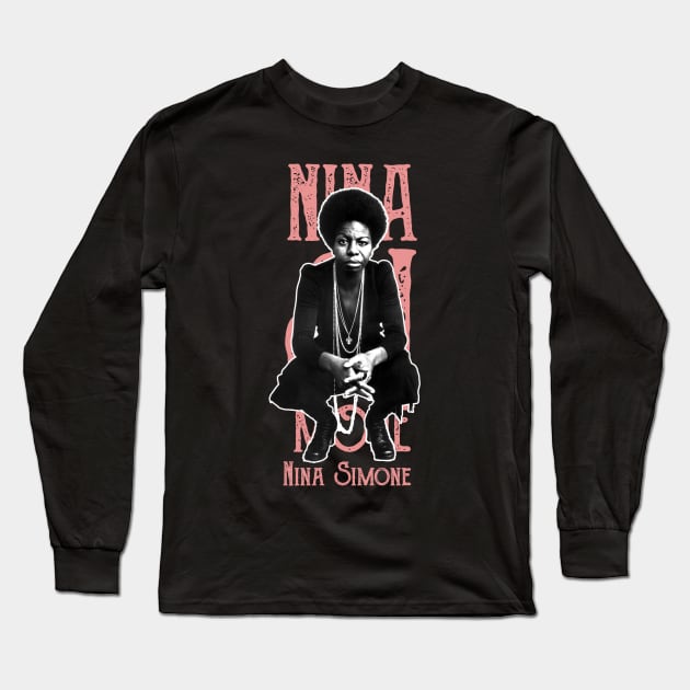 Nina-Simone Long Sleeve T-Shirt by Aona jonmomoa